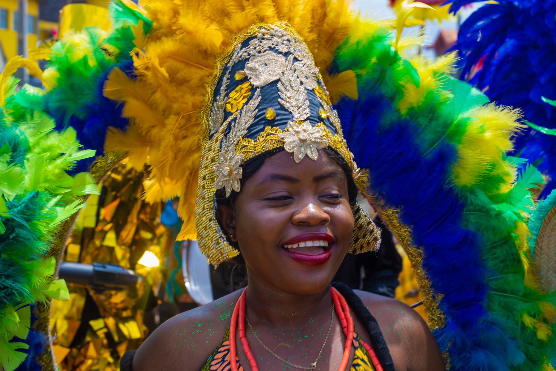 Cultural dancer in colorful costume