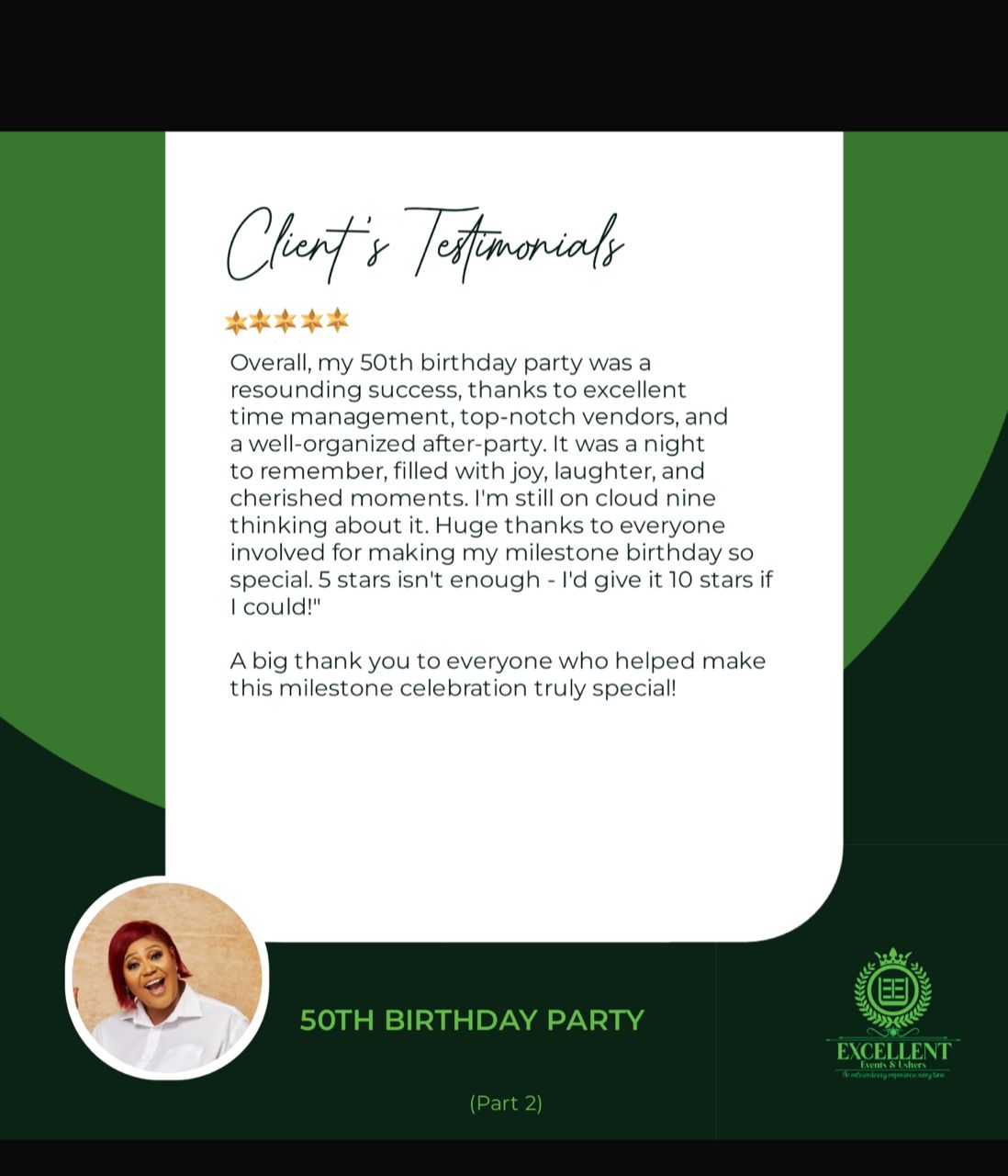 50th birthday testimonial part two